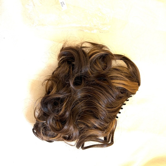 Hair Bun Pony Tail Extensions Messy Wavy Curly Dish  Scrunchie Hairpiece - Picture 2 of 5